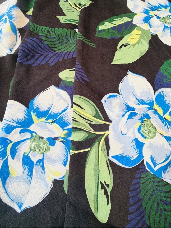 Banana Republic Women’s Black Asymmetrical Midi Floral Pattern Dress Size 2 - Picture 5 of 10